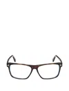 Tom Ford T-logo Rectangle-frame Glasses In Brown