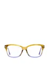 Tom Ford T-logo Rectangular-frame Glasses In Yellow