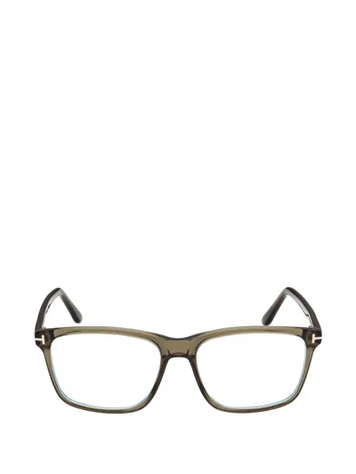 Tom Ford T-logo Square-frame Glasses In Gray