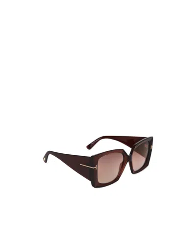 Tom Ford T-logo Sunglasses In Brown