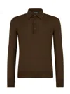 Tom Ford Tobacco Silk And Cashmere Long-sleeved Polo Shirt In Multi