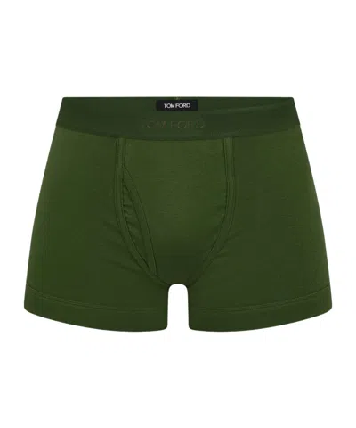 Tom Ford Tom F U Cotton Boxer Sn62 In Green
