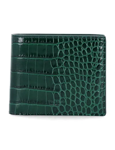 TOM FORD TOM FORD TOM FORD BIFOLD CROCO LEATHER WALLET