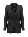 Tom Ford Black Wool Blazer With One Button In Black