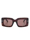 Tom Ford Womens Brown Ft1188 Brigitta Rectangle-frame Acetate Sunglasses In Brown