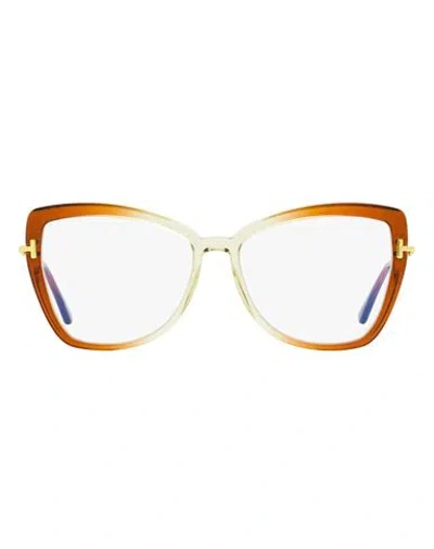 Tom Ford Butterfly Tf5882b Eyeglasses Woman Eyeglass Frame Multicolored Size 55 Acetate In Gold