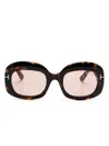 Tom Ford Eyewear Rectangle Frame Sunglasses In Brown