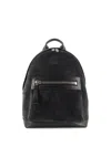 Tom Ford Suede Backpack With Maxi Zip On The Front In Black