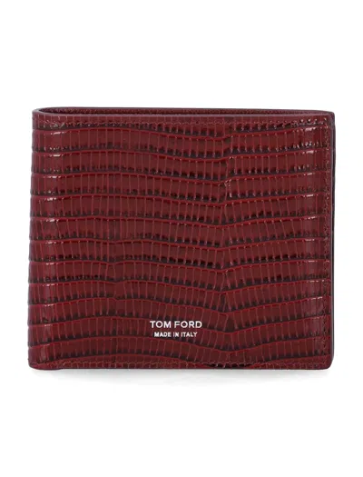 Tom Ford Crocodile Effect Tline Wallet In Red