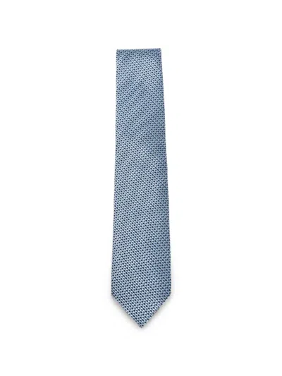 Tom Ford Geometric Silk Tie In Neutral