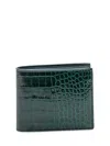 Tom Ford Bi-fold Wallet In Crocodile Leather In Green