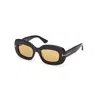 Tom Ford Islay 50mm Small Rectangular Sunglasses In Black