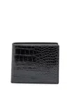 Tom Ford Leather Wallet With Crocodile Effect In Black