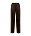 Tom Ford Tomford Trs Trck Pnts Elstc Logo Slk Leopard Prnt Satin In Black
