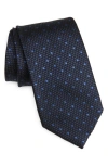 Tom Ford Tonal Microdot Silk Tie In Blue