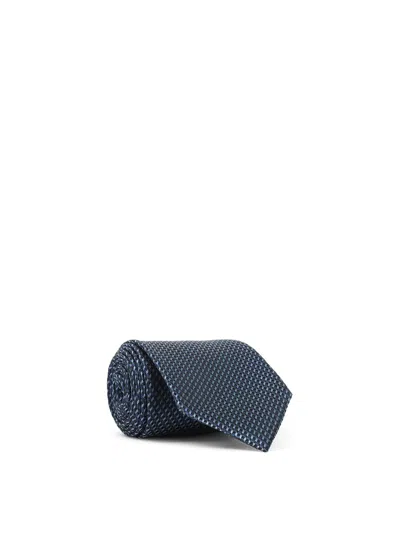 Tom Ford Tonal Weave Tie In Blue