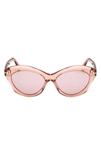 TOM FORD TONI 55MM OVAL SUNGLASSES