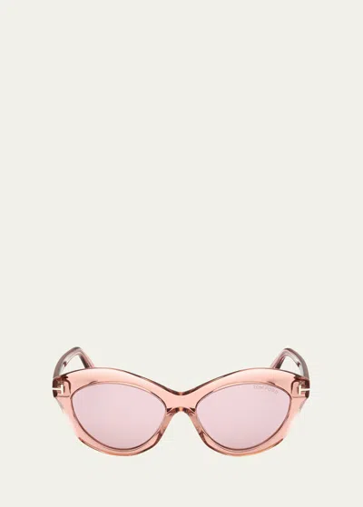 TOM FORD TONI ACETATE OVAL SUNGLASSES