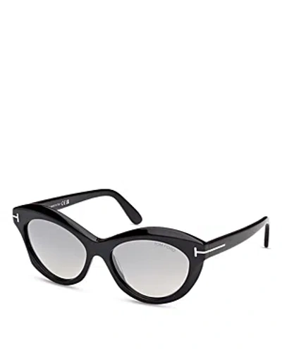 Tom Ford Toni Oval Sunglasses, 55mm In Black