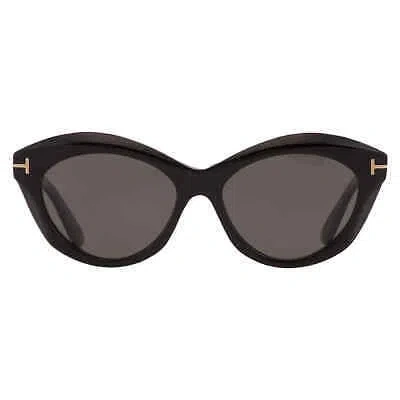 Pre-owned Tom Ford Toni Polarized Smoke Cat Eye Ladies Sunglasses Ft1111 01d 53 In Gray