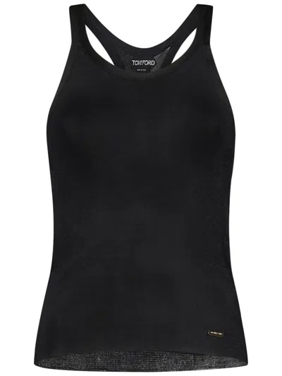 Tom Ford Silk Racerback Top In Black