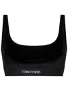Tom Ford Stretch Lustrous Velour Signature Bralette Clothing In Black
