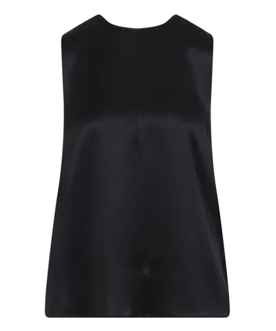 Tom Ford Elegantly Crafted Silk Charmeuse Top In Black