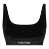Tom Ford Stretch Lustrous Velour Signature Bralette Clothing In Black