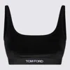 Tom Ford Stretch Lustrous Velour Signature Bralette Clothing In Black