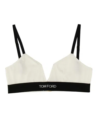Tom Ford Top Con Banda Logata In White