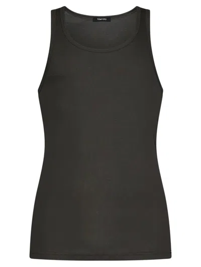 Tom Ford Crewneck Tank Top In Gray