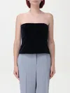 Tom Ford Velvet Strapless Top Fitted Silhouette In Blue