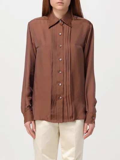 Tom Ford Twill Shirt In Brown