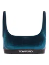 Tom Ford Logo-underband Crop Top In Verde