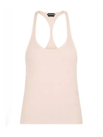Tom Ford Tops With Logo In Nude & Neutrals