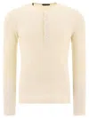 Tom Ford Mens Beige Ribbed Long-sleeve Cotton And Modal Henley Top