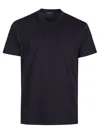 Tom Ford Black Basic Crewneck T-shirt With Tonal Stitching In Cotton Blend Man In Blue