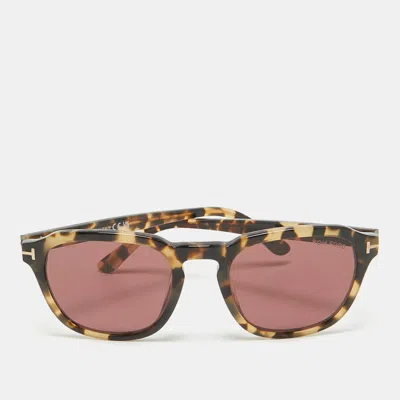 Pre-owned Tom Ford Tortoise Brown Avery Tf931 Square Sunglasses