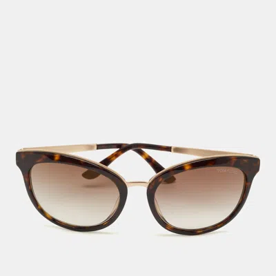 Pre-owned Tom Ford Tortoise Brown Gradient Emma Tf 461 Cat Eye Sunglasses