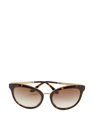 Pre-owned Tom Ford Tortoise Cat-eye Sunglasses In Brown