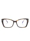 Tom Ford Tortoise-shell Butterfly Glasses In Braun