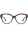 Tom Ford 54mm Cat Eye Blue Light Blocking Optical Glasses In Brown