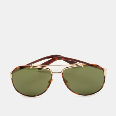 Pre-owned Tom Ford Tortoise Shell/green Tf148 Aviator Sunglasses