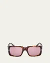 Tom Ford Ryder-02 W Ft1035 52y Square Sunglasses In Pink/violet