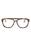 Tom Ford Tortoiseshell-effect Glasses In Brown