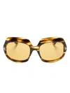 Tom Ford Tortoiseshell-effect Oversize-frame Sunglasses In Brown