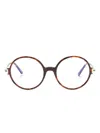 Tom Ford Tortoiseshell-effect Round-frame Glasses In Brown