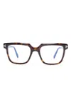 Tom Ford Tortoiseshell-effect Square-frame Glasses In Braun