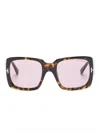 Tom Ford Tortoiseshell Effect Square Frame Sunglasses In Brown