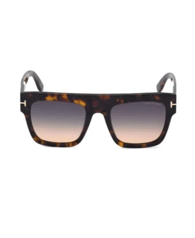 Tom Ford Tortoiseshell-effect Square-frame Sunglasses In Gray